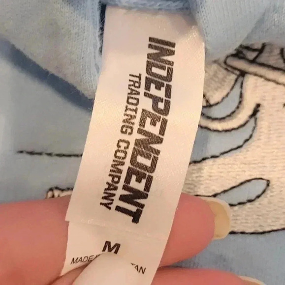 INDENDENT UNISEX MIDWEIGHT  HOODED PULLOVER Blue "Coke Addict" Med. Sweatshirt - Picture 2 of 6